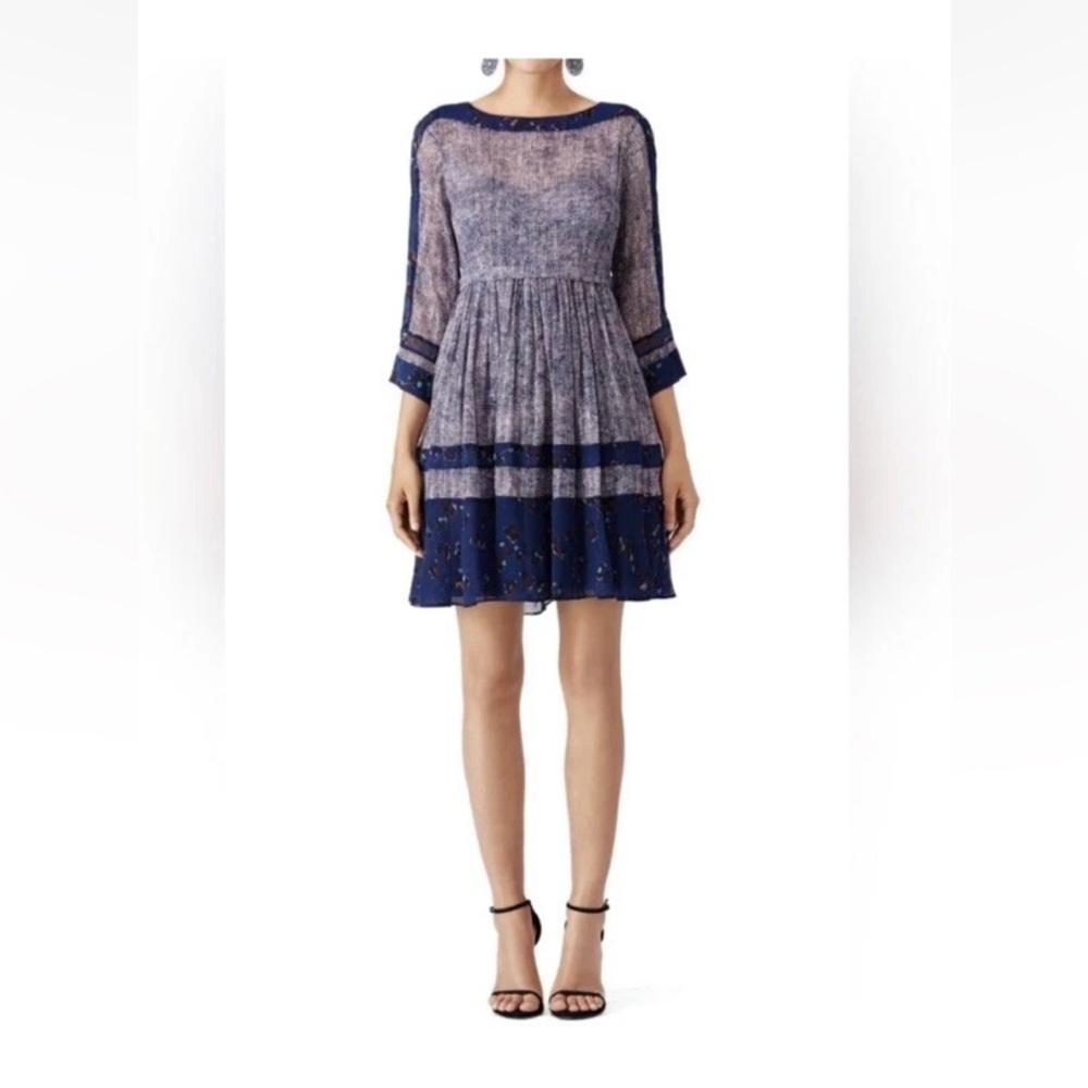 Rebecca Taylor | RARE 100% Silk Long Sleeve as seen on SJP Mini Dress‎ Size 2
